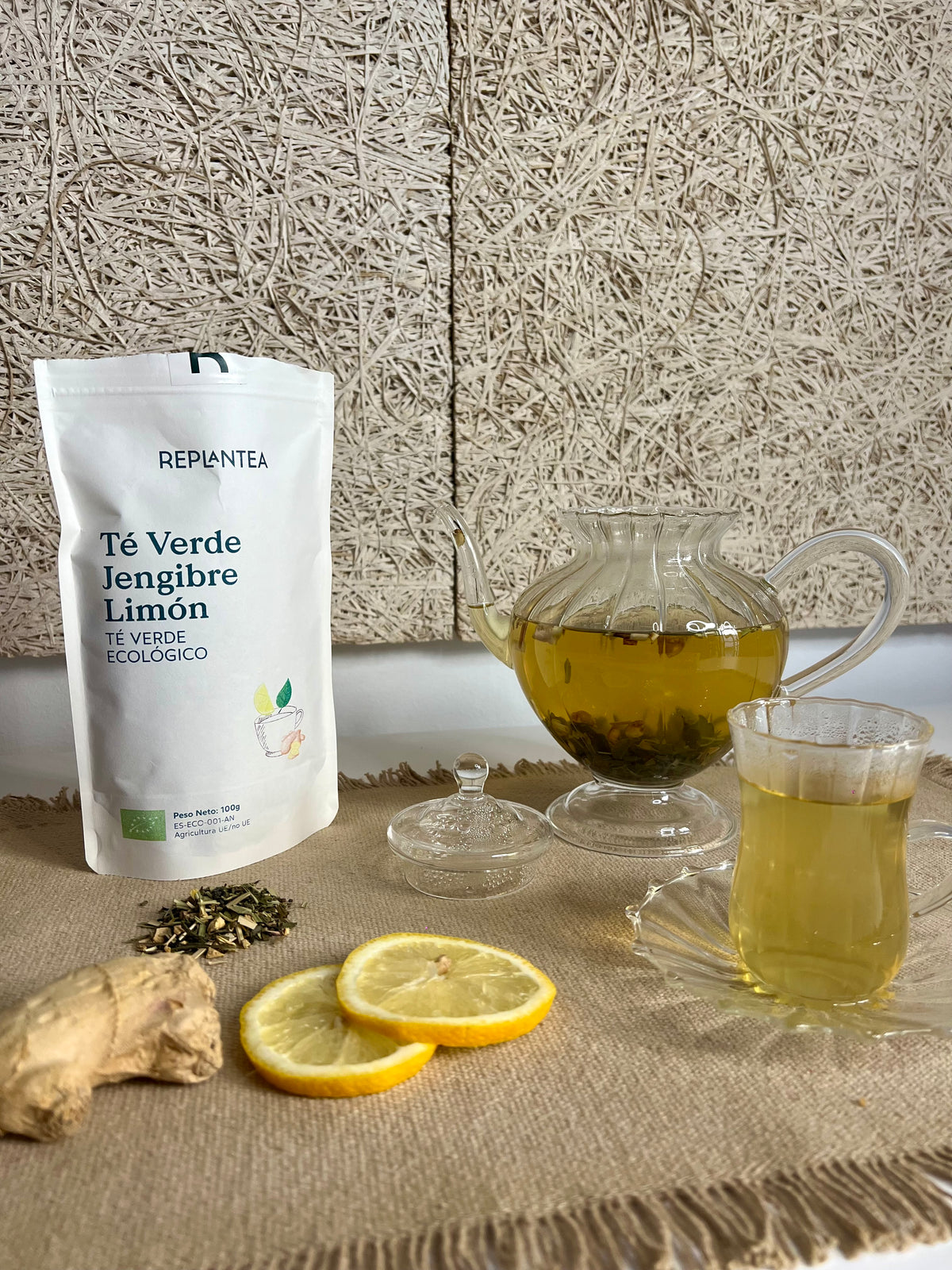 Chá Verde Biológico com Gengibre e Limão 100 g