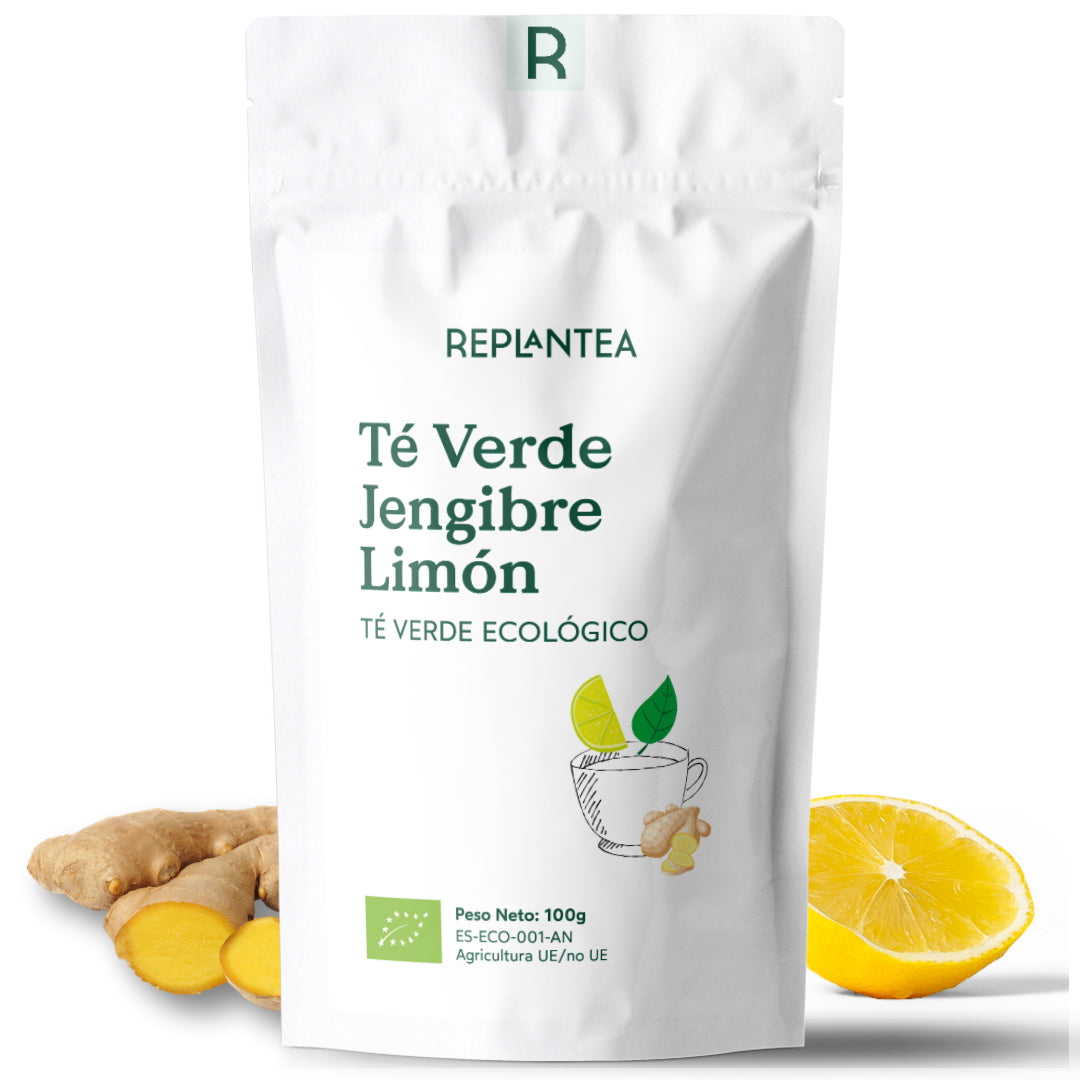 Chá Verde Biológico com Gengibre e Limão 100 g